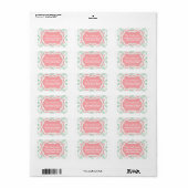 Mint Groen Roze Bloemen Retouradres Mailing Etiket (Full Sheet)