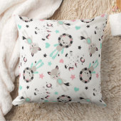 MINT GROEN ROZE GRIJS & ZWART PLUCHE DIEREN KUSSEN (Deken)