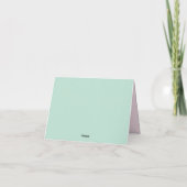 Mint groen & Roze Monogram gevouwen Dank u Kaart (Achterkant)