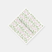 Mint Groen Roze Waterverf Luipaard Print Servet (Hoek)