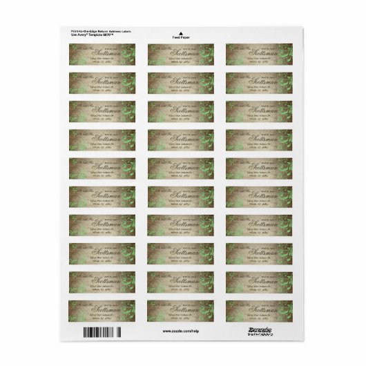 Mint groen rustiek retour adres label (Full Sheet)