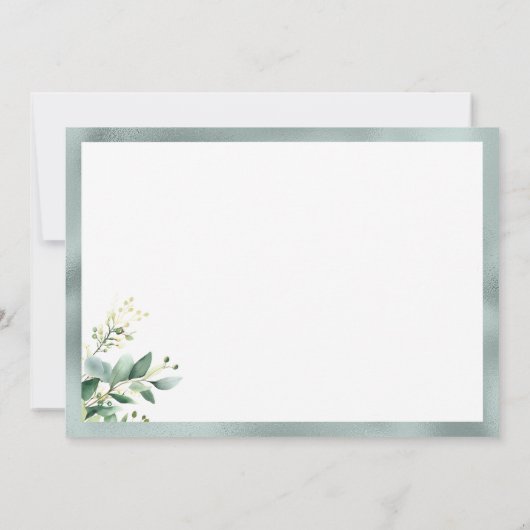 Mint groen rustieke eucalyptus gebladerte Dank u Kaart (Achterkant)
