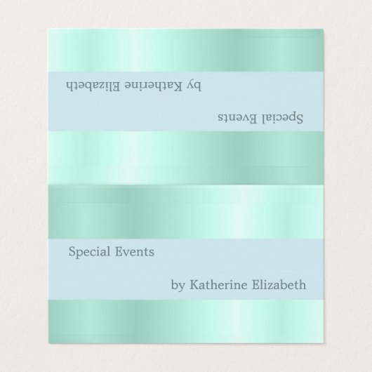 Mint groen satijn ziet er minimaal elegant profess visitekaartje (Buitenkant ongevouwen)