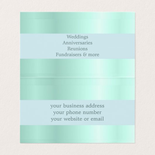 Mint groen satijn ziet er minimaal elegant profess visitekaartje (Binnenkant ongevouwen)
