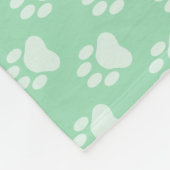 Mint Groen schilderingspatroon met monogram en naa Fleece Deken (Hoek)