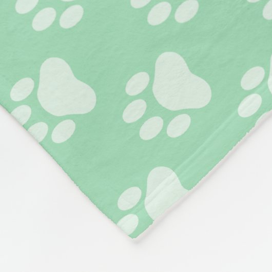 Mint Groen schilderingspatroon met monogram en naa Fleece Deken (Hoek)