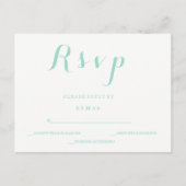 Mint groen script bruiloft rsvp briefkaarten (Voorkant)