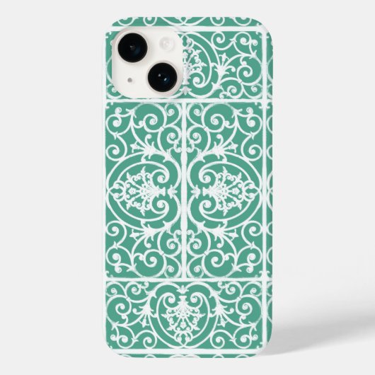 Mint groen scrollerpatroon Case-Mate iPhone case (Achterkant)