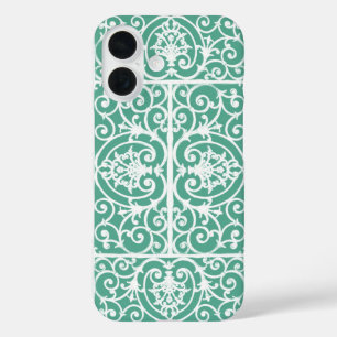 Mint groen scrollerpatroon iPhone 16 hoesje