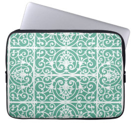 Mint groen scrollerpatroon laptop sleeve