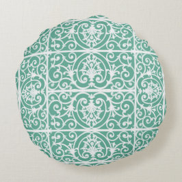 Mint groen scrollerpatroon rond kussen