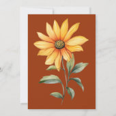 Mint groen sinaasappel geel zonnebloem bruiloft kaart (Achterkant)