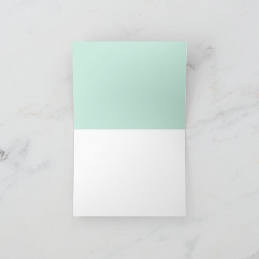 Mint groen & Sinaasappel Monogram gevouwen Dank u Bedankkaart (Binnen)