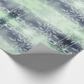 Mint groen snowflake inpakpapier (Hoek)