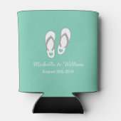 Mint-groen strand slippers bruiloft koelbox blikjeskoeler (Achterkant)