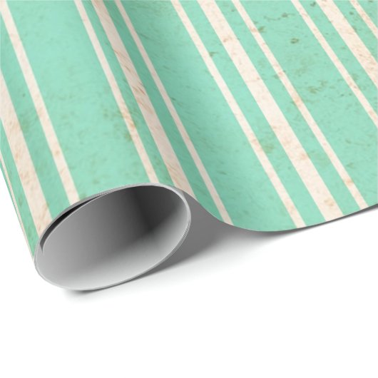 Mint groen  strippapier cadeaupapier (Rol Hoek)