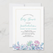 Mint Groen | Tropisch Baby shower voor het oogsten Kaart (Voorkant)