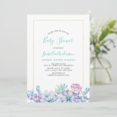 Mint Groen | Tropisch Baby shower voor het oogsten Kaart (Staand voorkant)