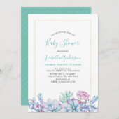 Mint Groen | Tropisch Baby shower voor het oogsten Kaart (Voorkant / Achterkant)
