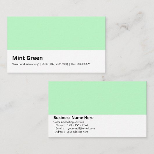 Mint Groen | "Vers en verfrissend" Visitekaartje (Voorkant / Achterkant)
