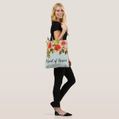 Mint Groen Waterverf Bloemen Maid of Honor Tote Bag (Op model)