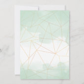Mint Groen Waterverf Goud Geometrisch Lijst Bruilo Kaart (Achterkant)