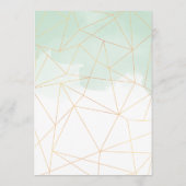 Mint Groen Waterverf Goud Geometrisch Lijst Bruilo Menu (Achterkant)