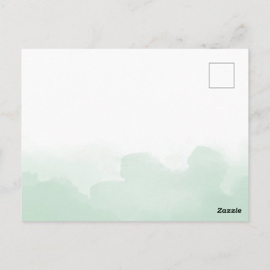 Mint Groen Waterverf Goud Geometrisch Sla de datum Briefkaart (Achterkant)