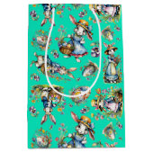 Mint Groen  Waterverf Paashaas Bloemen Medium Cadeauzakje (Voorkant)