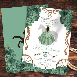 Mint Groen Western Charra Quinceañera Kaart