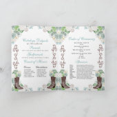 Mint Groen Western Charro Quinceañera Programma (Binnen)