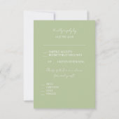 Mint Groen & Wit Bloemen Monogram Bruiloft RSVP Kaartje (Achterkant)
