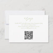 Mint Groen & Wit Bloemen Monogram QR Bruiloft RSVP (Voorkant)