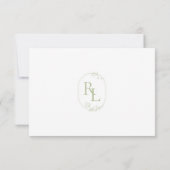 Mint Groen & Wit Bloemen Monogram QR Bruiloft RSVP (Achterkant)