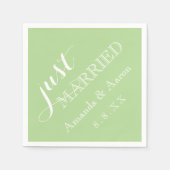 Mint groen wit eenvoudig klassiek net getrouwd servet (Voorkant)