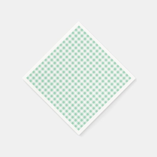 Mint Groen Wit Gingham Patroon Servet (Hoek)