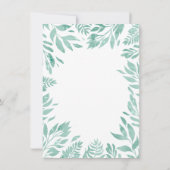 Mint Groen Wit Glitter Leafs Bloemen Lijst Kaart (Achterkant)