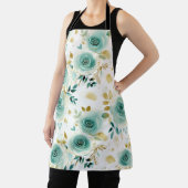 Mint Groen Wit Goud Roos Bloemen Schort (Insitu)