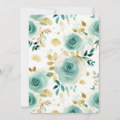 Mint Groen Wit Goud Roos Vrijgezellenfeest Kaart (Achterkant)
