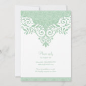 Mint Groen Wit Kant 90ste Verjaardag Kaart (Achterkant)