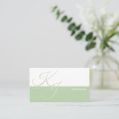 Mint Groen Wit Minimalistische Handlettering Plain Visitekaartje (Staand voorkant)
