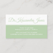 Mint Groen Wit Minimalistische Handlettering Plain Visitekaartje (Achterkant)