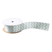 Mint Groen Wit Moderne Chevron Satijnen Lint (Spoel)