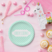 Mint groen wit polka dot papier bord (Feest)