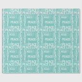 Mint Groen Wit Vrede Liefde Cadeaupapier (Vlak)