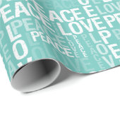 Mint Groen Wit Vrede Liefde Cadeaupapier (Rol Hoek)