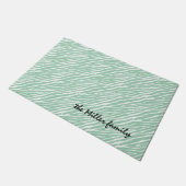 Mint Groen Wit Zebra Print Deurmat (Schuin)