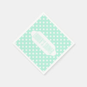 Mint groen & witte polka stippen aangepaste papier servet (Hoek)