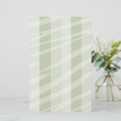 Mint Groen Witte Zebra Strepen Briefpapier (Staand voorkant)
