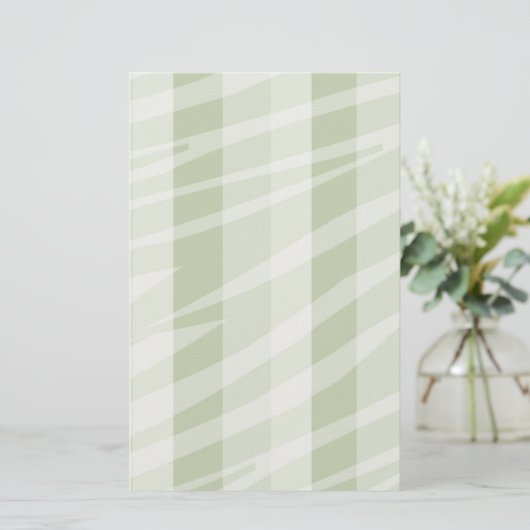 Mint Groen Witte Zebra Strepen Briefpapier (Staand voorkant)